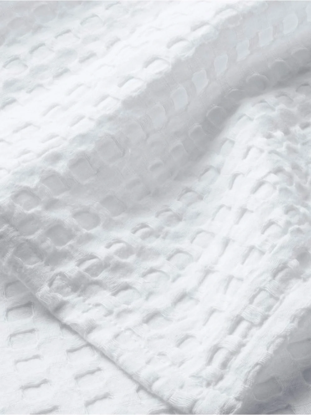 Casaluna light grey waffle fabric shower curtain